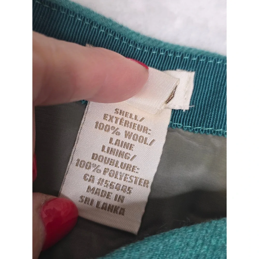 J.Crew No. 2 Pencil Skirt 100% Wool Teal Green Petite 2 Professional Office Wear